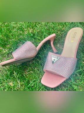 GUESS Lusine kitten heel slide sandals 9.5